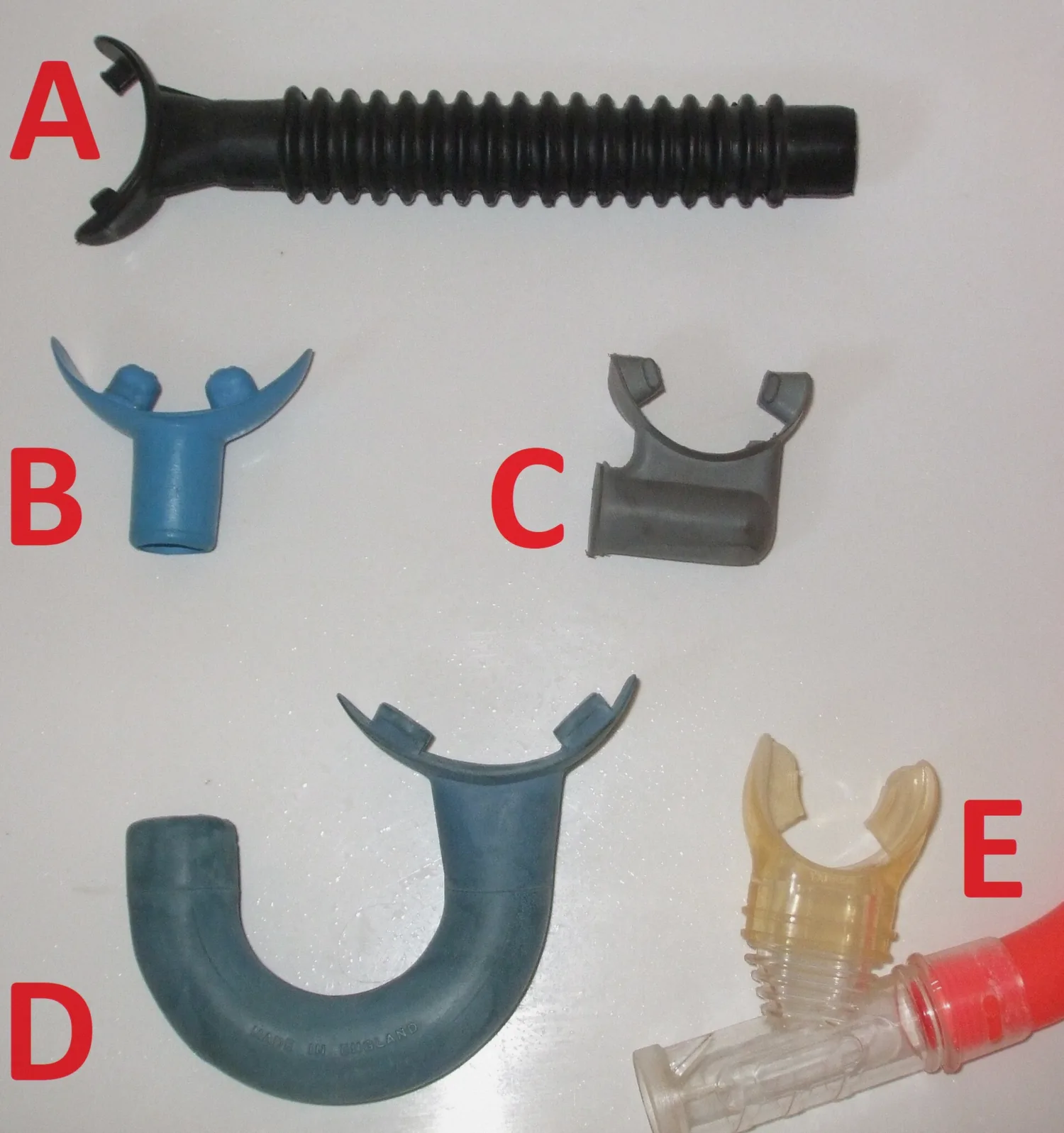 Snorkel mouthpieces and gear laid out before a Cancun snorkeling trip in Mexico